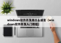 windows软件开发用什么语言（windows软件开发入门教程）