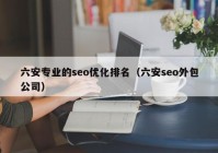 六安专业的seo优化排名（六安seo外包公司）