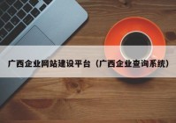 广西企业网站建设平台（广西企业查询系统）